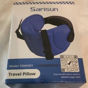 Aris Blue and Black Travel Pillow